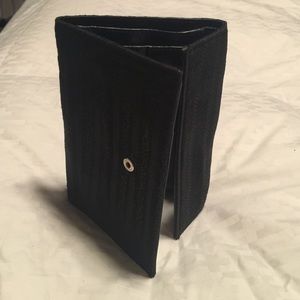 PRADA Black Leather and fabric wallet